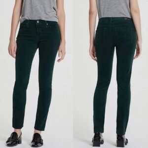 AG Adriano Goldschmied The Prima Cigarette Leg Corduroy Pants Size 27 Black New